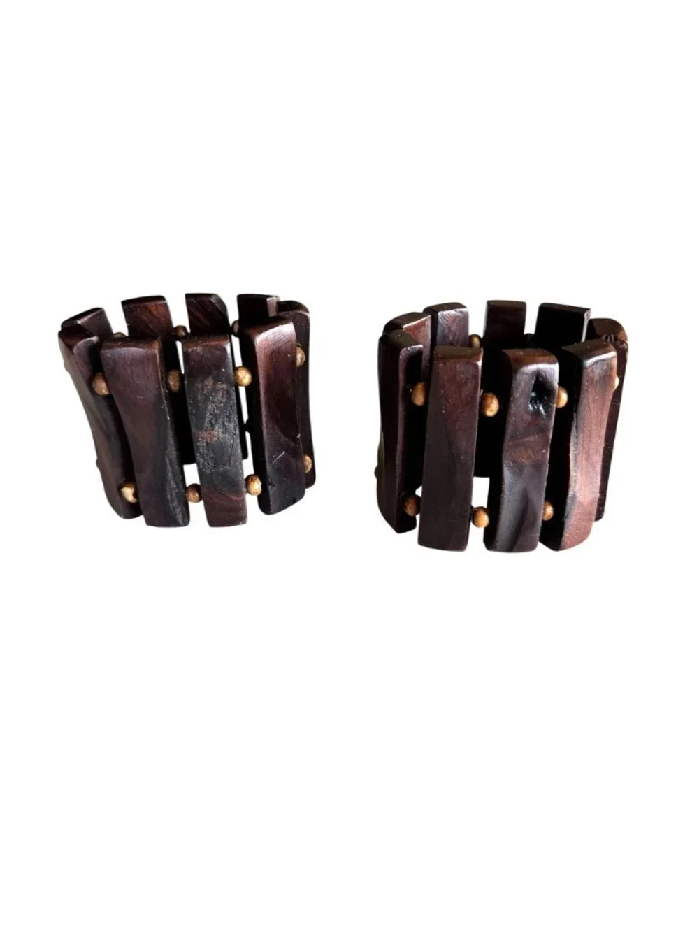 Faux Wood Napkin Rings Set Of 2 Rustic Dining Table Decor